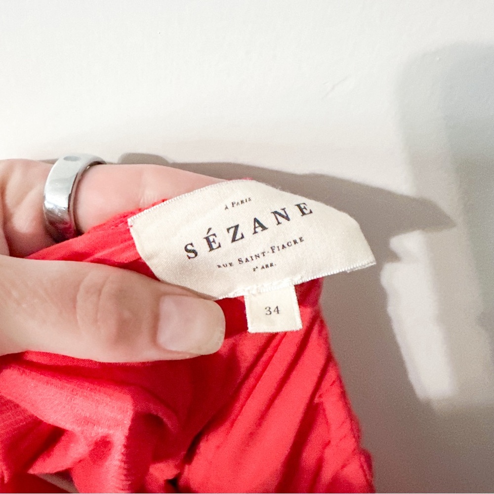 Sezane Romy Blouse Poppy Size 34 US 2 - Picture 4 of 7